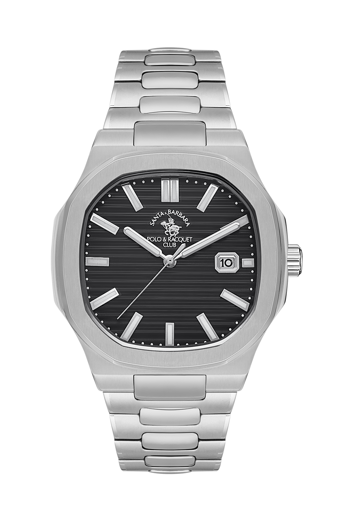 POLO SB.1.10450-2 SILVER STEEL BAND BLACK DIAL  FOR MEN
