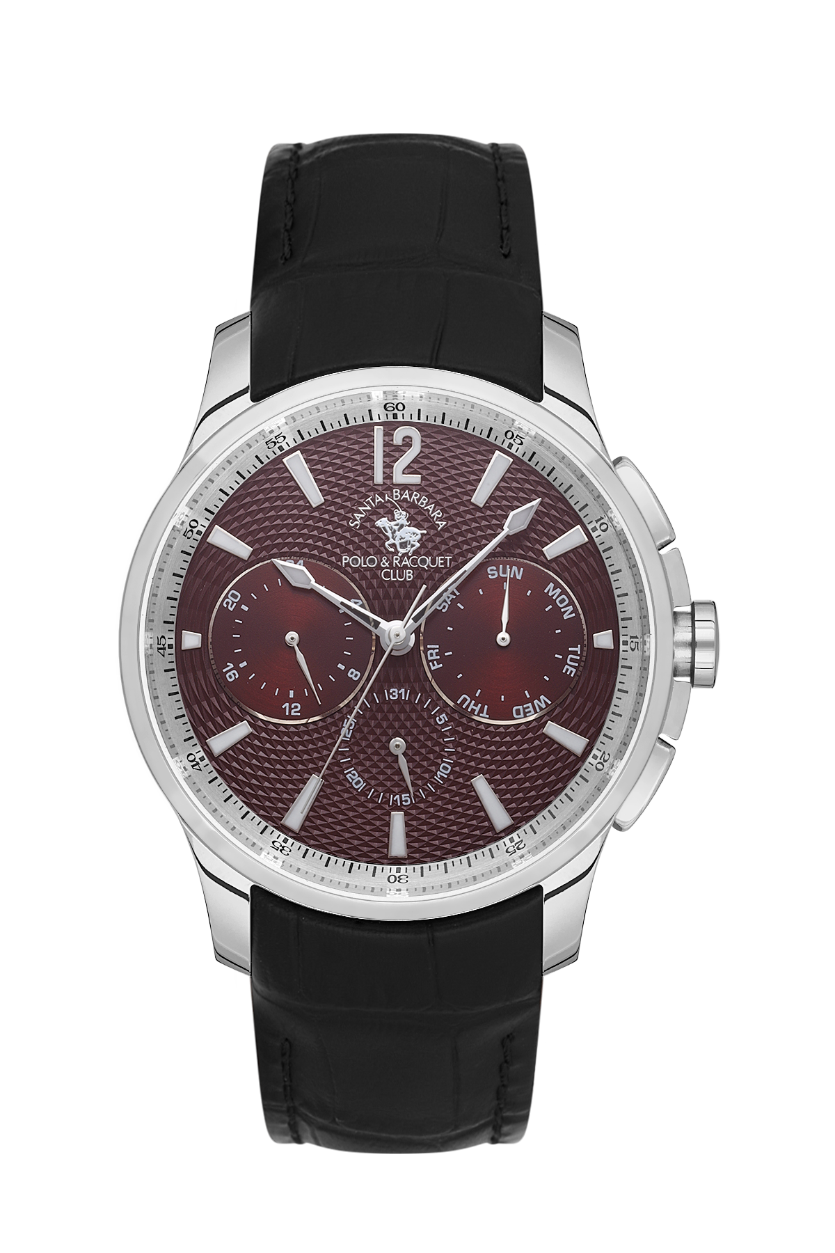 10538 POLO SB.1.10538-2 BLACK LEATHER BAND RED DIAL FOR MEN – WATCH TIME