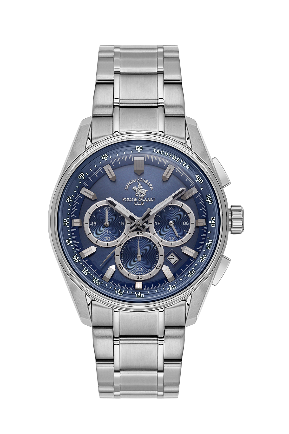 POLO SB.1.10634-3 SILVER STEEL BAND NAVY BLUE DIAL  FOR MEN