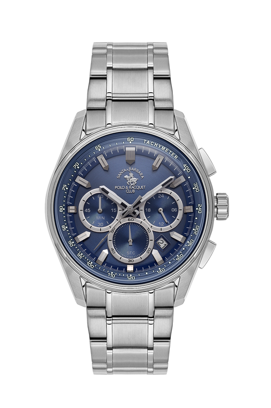 POLO SB.1.10634-3 SILVER STEEL BAND NAVY BLUE DIAL  FOR MEN