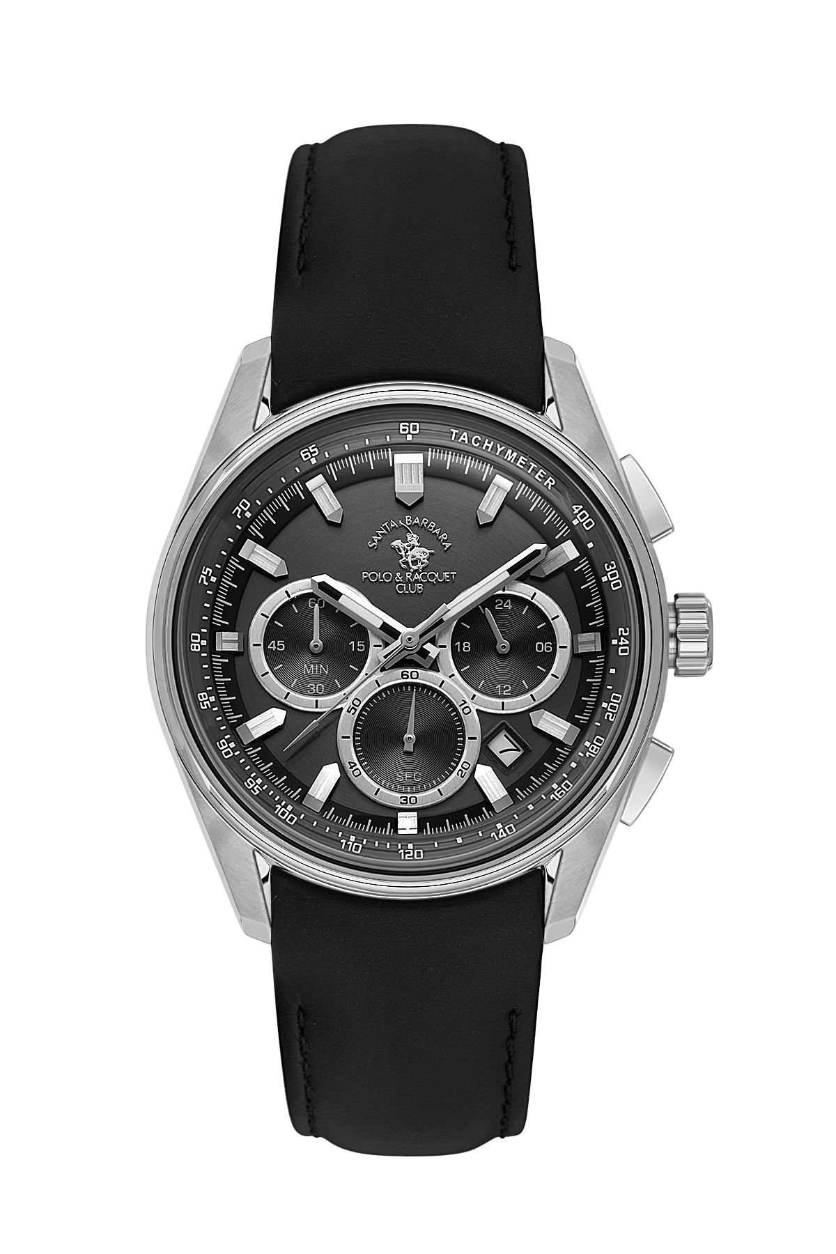 POLO SB.1.10635-2 BLACK LEATHER BAND BLACK DIAL  FOR MEN