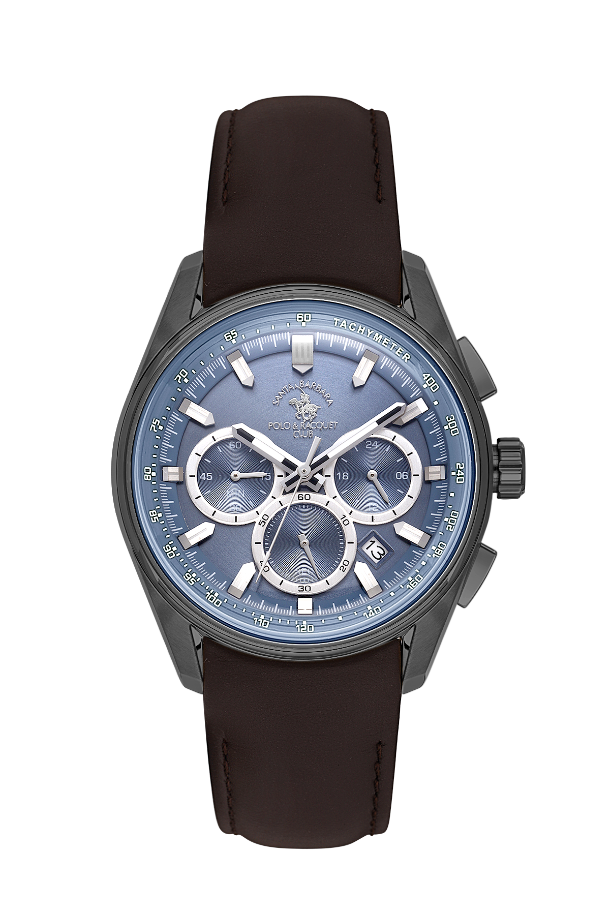 POLO SB.1.10635-5 BROWN LEATHER BAND BABY BLUE DIAL  FOR MEN