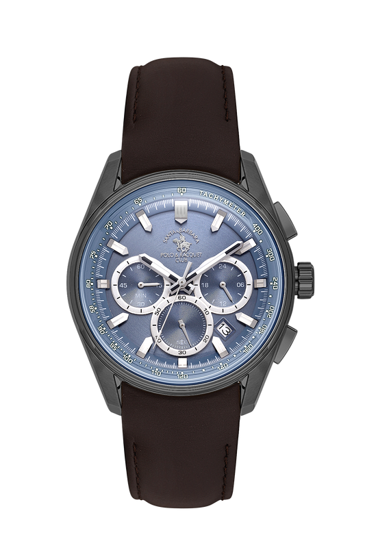 POLO SB.1.10635-5 BROWN LEATHER BAND BABY BLUE DIAL  FOR MEN