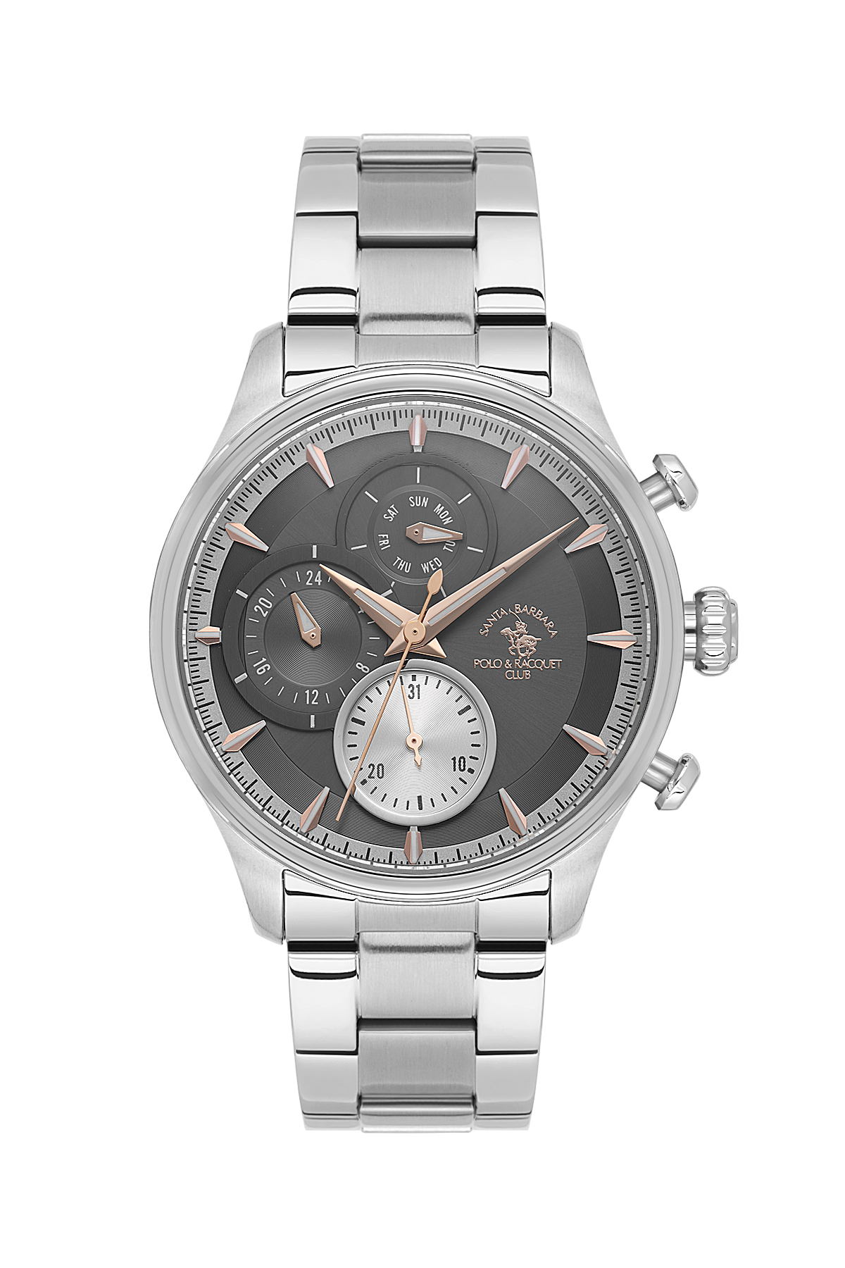 POLO SB.4.10023-4 SILVER STEEL BAND GREY DIAL  FOR MEN