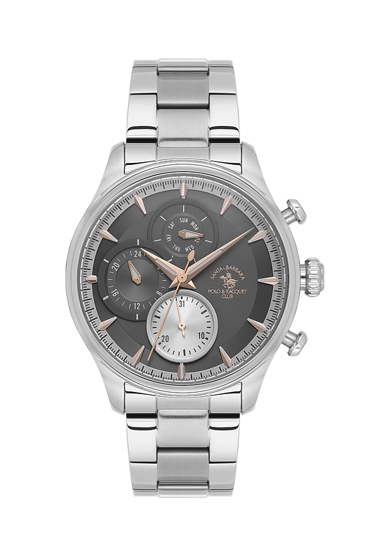 POLO SB.4.10023-4 SILVER STEEL BAND GREY DIAL  FOR MEN