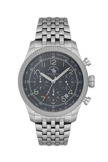 POLO SB.8.10007-3 SILVER STEEL BAND GREY DIAL  FOR MEN