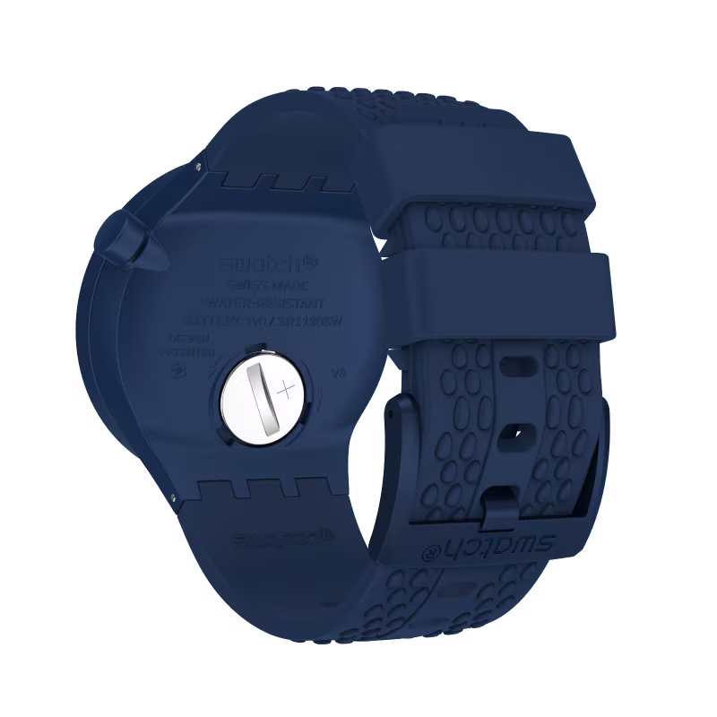 SWATCH SO27N100 RUBBER NAVY BKUE BAND NAVY BLUE DIAL FOR MEN
