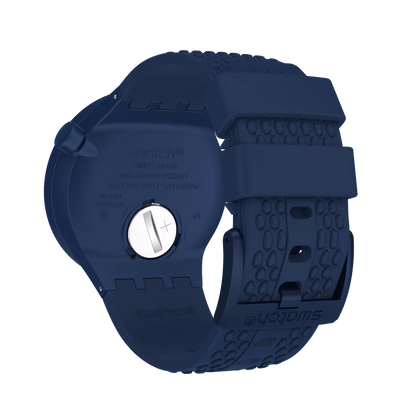 SWATCH SO27N100 RUBBER NAVY BKUE BAND NAVY BLUE DIAL FOR MEN