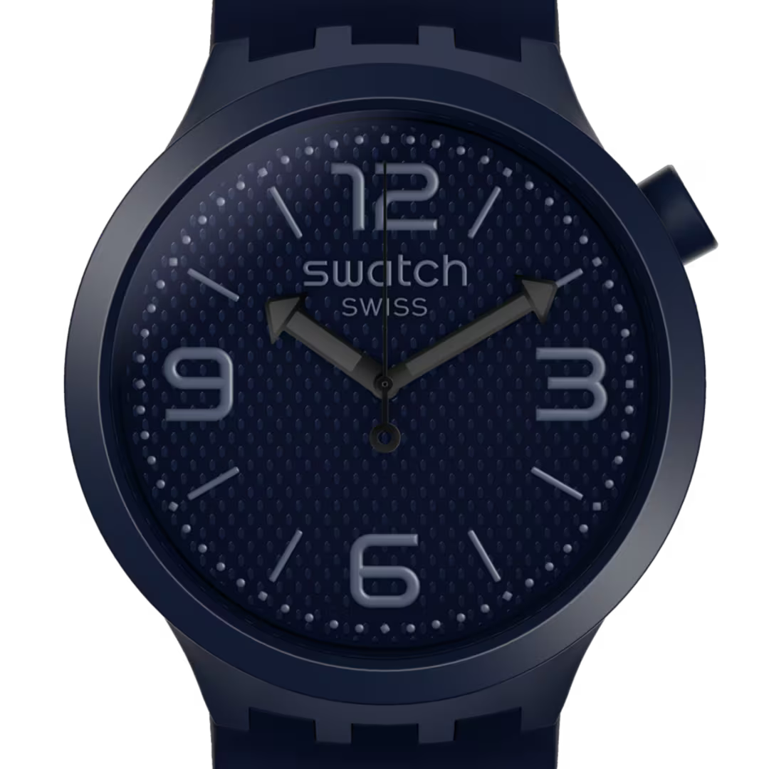 SWATCH SO27N100 RUBBER NAVY BKUE BAND NAVY BLUE DIAL FOR MEN