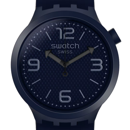 SWATCH SO27N100 RUBBER NAVY BKUE BAND NAVY BLUE DIAL FOR MEN