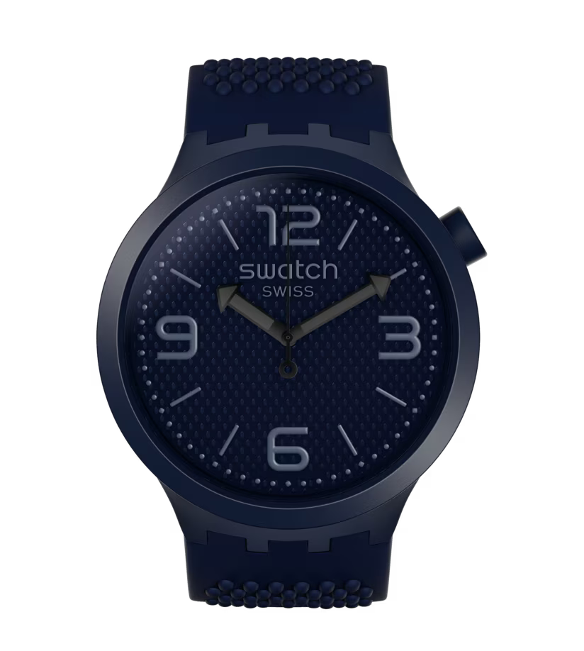 SWATCH SO27N100 RUBBER NAVY BKUE BAND NAVY BLUE DIAL FOR MEN