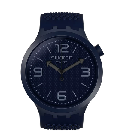 SWATCH SO27N100 RUBBER NAVY BKUE BAND NAVY BLUE DIAL FOR MEN