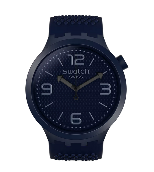 SWATCH SO27N100 RUBBER NAVY BKUE BAND NAVY BLUE DIAL FOR MEN