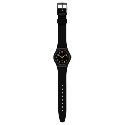 SWATCH SO28B113 BLACK RUBBER BAND BLACK DIAL FOR WOMEN