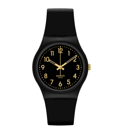 SWATCH SO28B113 BLACK RUBBER BAND BLACK DIAL FOR WOMEN