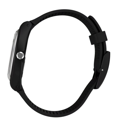 SWATCH SUOB172 RUBBER BLACK BAND SILVER DIAL UNISEX