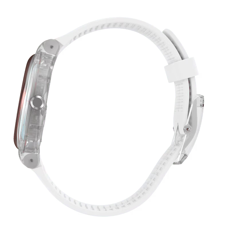 SWATCH SUOK713 WHITE RUBBER BAND PINK DIAL FOR WOMEN