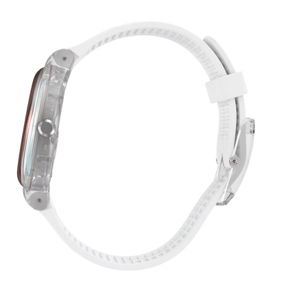 SWATCH SUOK713 WHITE RUBBER BAND PINK DIAL FOR WOMEN