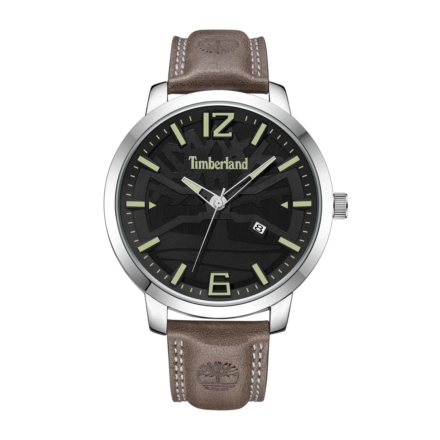 TIMBERLAND  TDWGB2132401 BROWN LEATHER BAND BLACK DIAL  FOR MEN