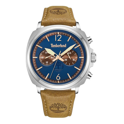 TIMBERLAND  TDWGF0028204 BEIGE LEATHER BAND NAVY BLUE DIAL  FOR MEN