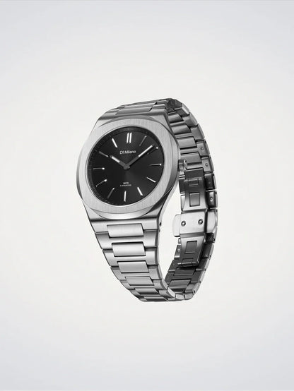 D1 MILANO D1-UHBJ01 SILVER STEEL BAND BLACK DIAL FOR MEN