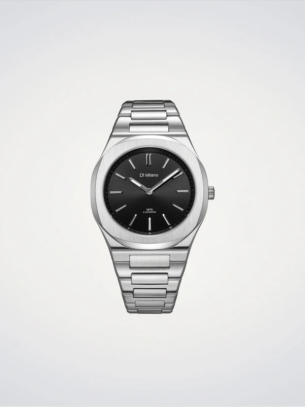 D1 MILANO D1-UHBJ01 SILVER STEEL BAND BLACK DIAL FOR MEN