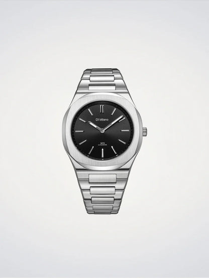 D1 MILANO D1-UHBJ01 SILVER STEEL BAND BLACK DIAL FOR MEN