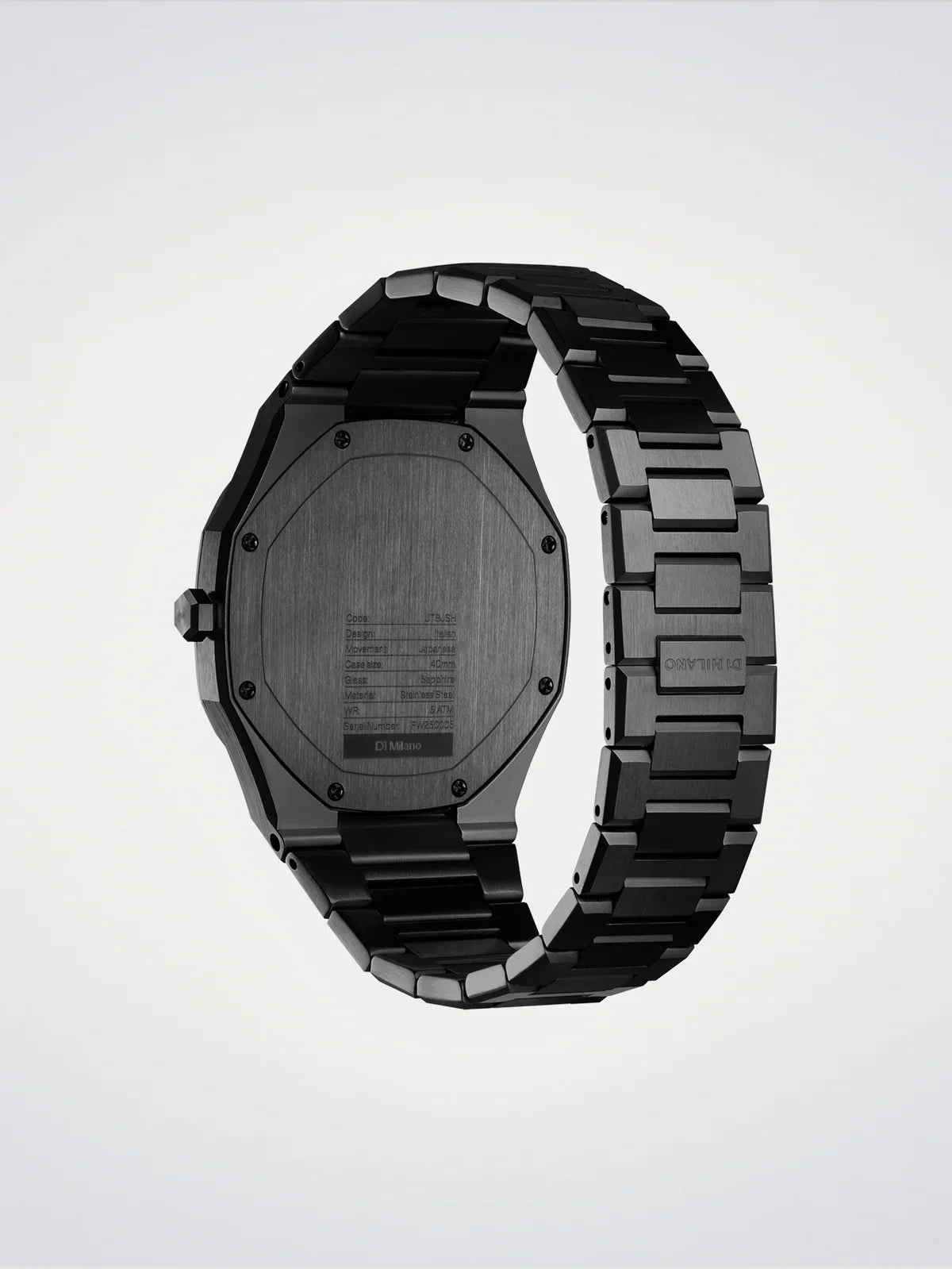 D1 MILANO D1-UTBJSH BLACK STEEL BAND BLACK DIAL FOR MEN
