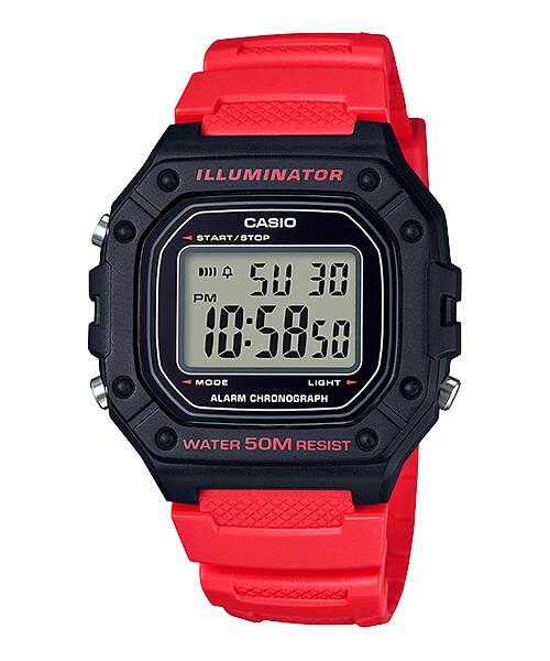 Casio, W-218H-4BVDF, Men's Watch - Red Resin