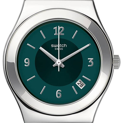SWATCH YLS468GC STEEL SILVER BAND GREEN DIAL FOR WOMEN
