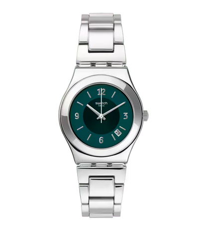 SWATCH YLS468GC STEEL SILVER BAND GREEN DIAL FOR WOMEN