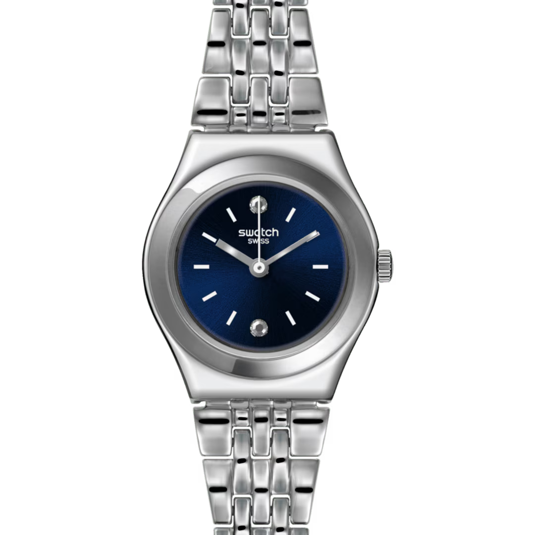 SWATCH YSS288G STEEL SILVER BAND NAVY BLUE DIAL FOR WOMEN