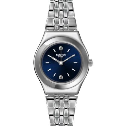 SWATCH YSS288G STEEL SILVER BAND NAVY BLUE DIAL FOR WOMEN