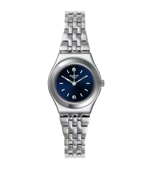 SWATCH YSS288G STEEL SILVER BAND NAVY BLUE DIAL FOR WOMEN