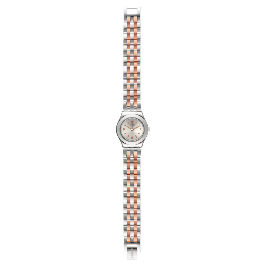 SWATCH YSS308G STEEL SILVER AND ROSE GOLD BAND SILVER DIAL FOR WOMEN