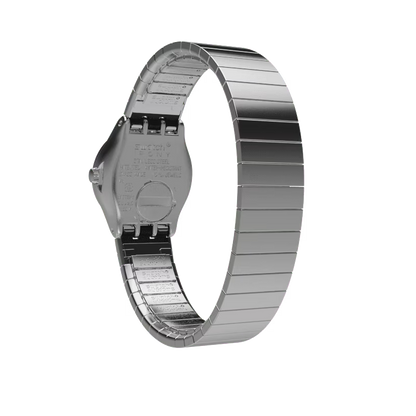 SWATCH YSS318A STEEL SILVER BAND BLACK DIAL FOR WOMEN
