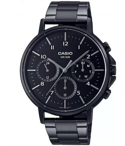 Casio Elegant Multifunction Black St. Steel Black Dial For Men MTP-E321B-1A