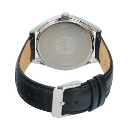 ALBA  AJ6217X1Q BLACK LEATHER BAND BLACK DIAL  FOR MEN