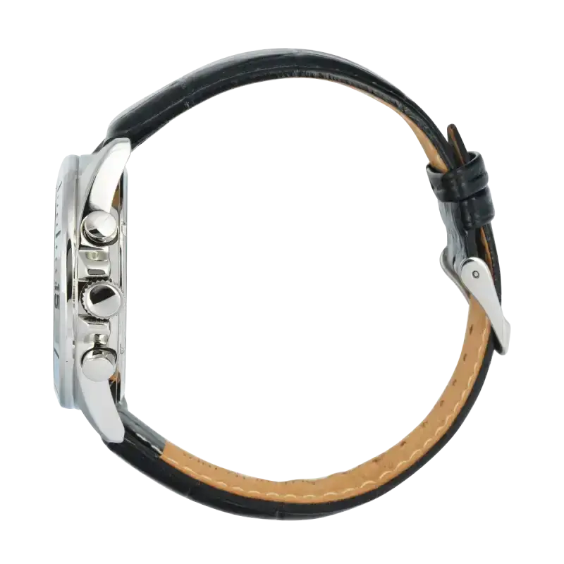 ALBA  AT3K87X1 BLACK LEATHER BAND BLACK DIAL  FOR MEN