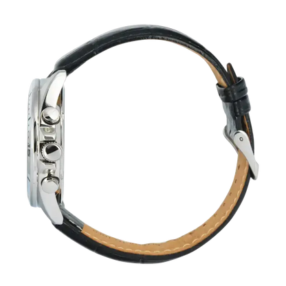 ALBA  AT3K87X1 BLACK LEATHER BAND BLACK DIAL  FOR MEN