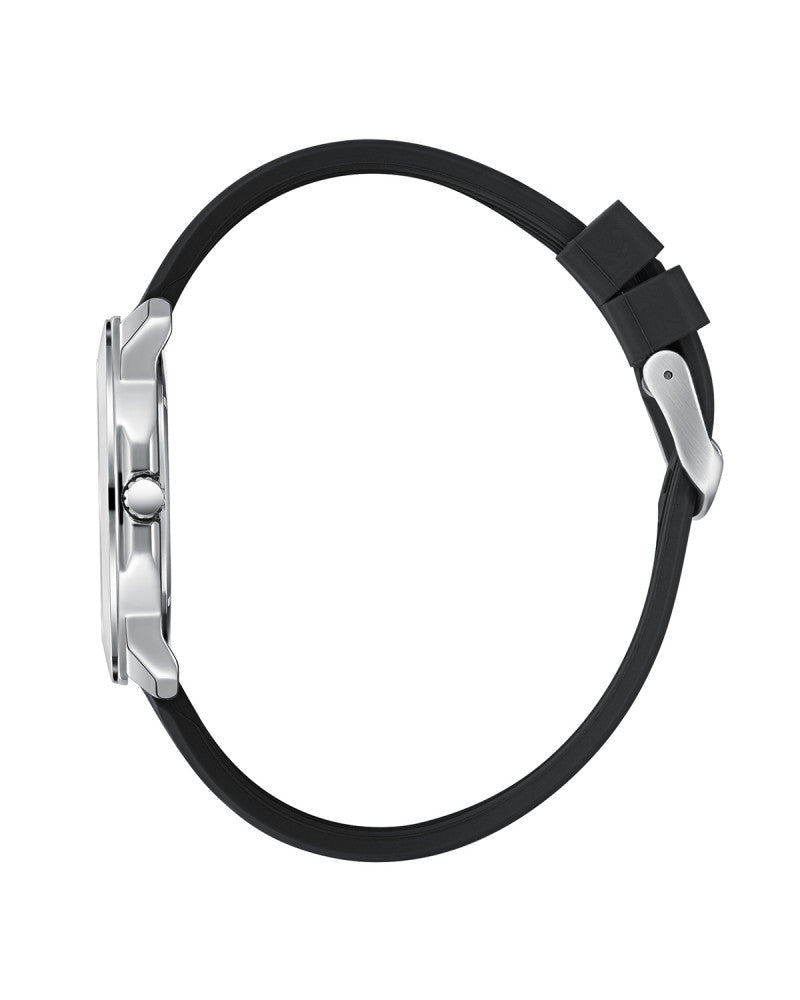 LEE COOPER LC08312.331 BLACK RUBBER BAND WHITE DIAL  FOR MEN