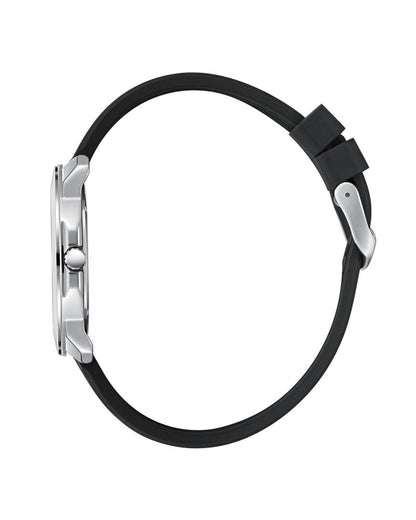 LEE COOPER LC08312.331 BLACK RUBBER BAND WHITE DIAL  FOR MEN