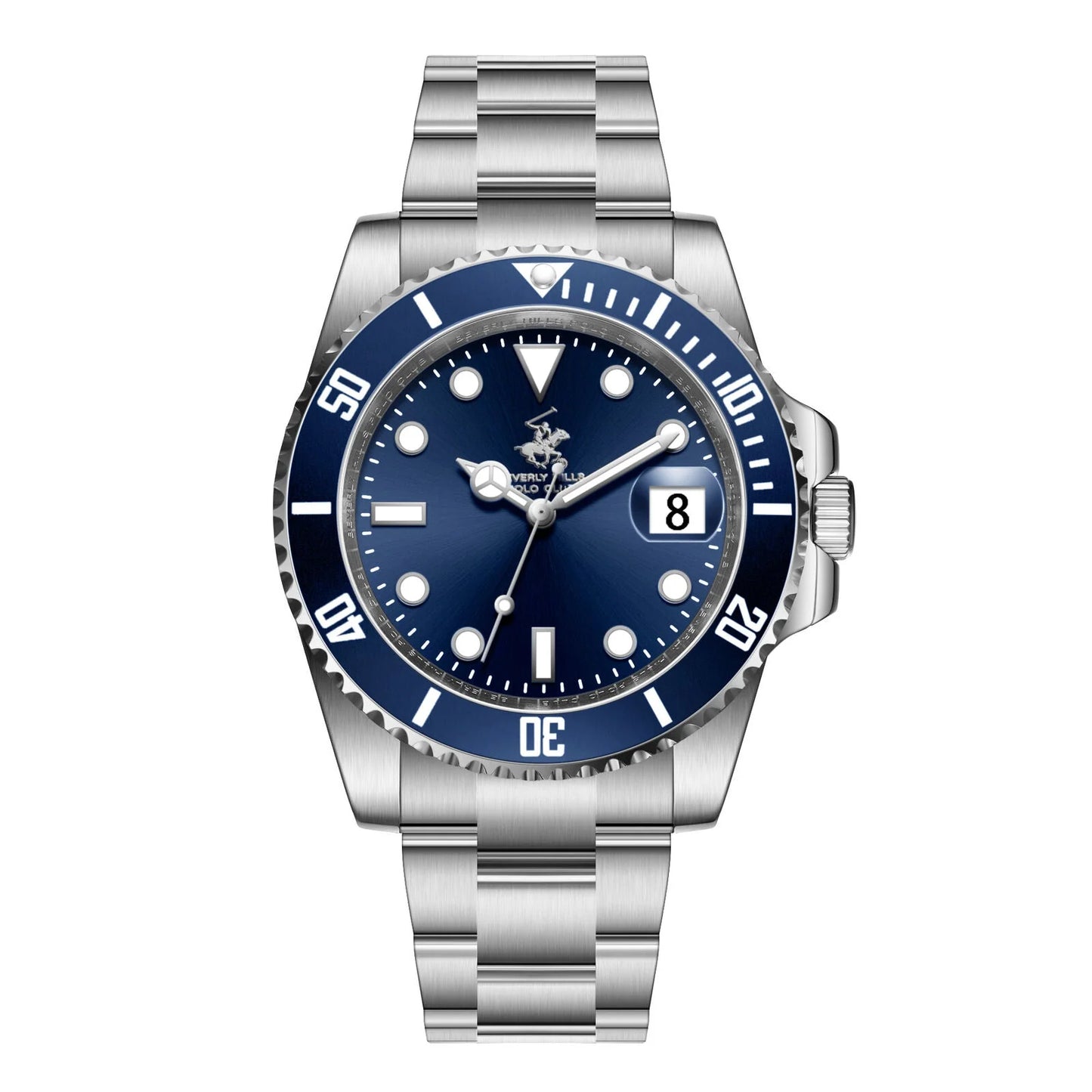 POLO BP3791X.390 SILVER STEEL BAND NAVY BLUE DIAL  FOR MEN