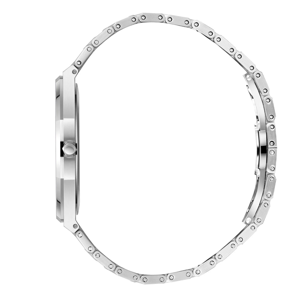 POLO BP3825X.350 SILVER STEEL BAND BLACK DIAL  FOR MEN