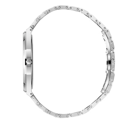 POLO BP3825X.350 SILVER STEEL BAND BLACK DIAL  FOR MEN