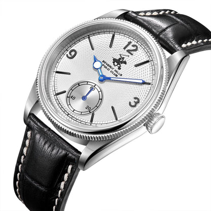 POLO BP3807X.331 BLACK LEATHER BAND SILVER DIAL FOR MEN