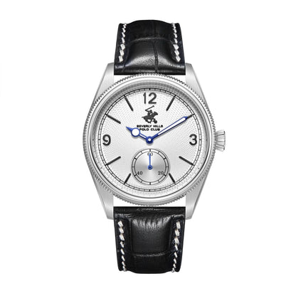 POLO BP3807X.331 BLACK LEATHER BAND SILVER DIAL FOR MEN