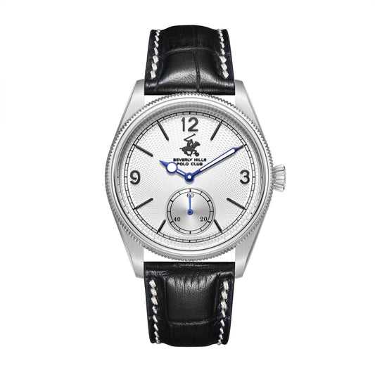 POLO BP3807X.331 BLACK LEATHER BAND SILVER DIAL FOR MEN