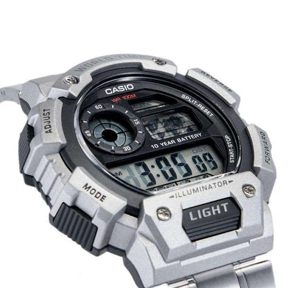 Casio Digital Illuminator World Time Silver St.Steel For Men