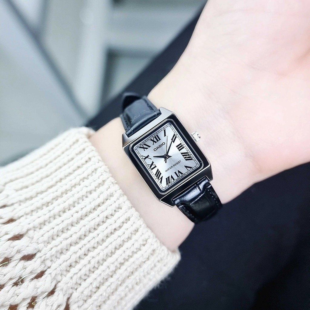 Casio LTP-V007L-7B1 Women's Rectangular Leather Strap